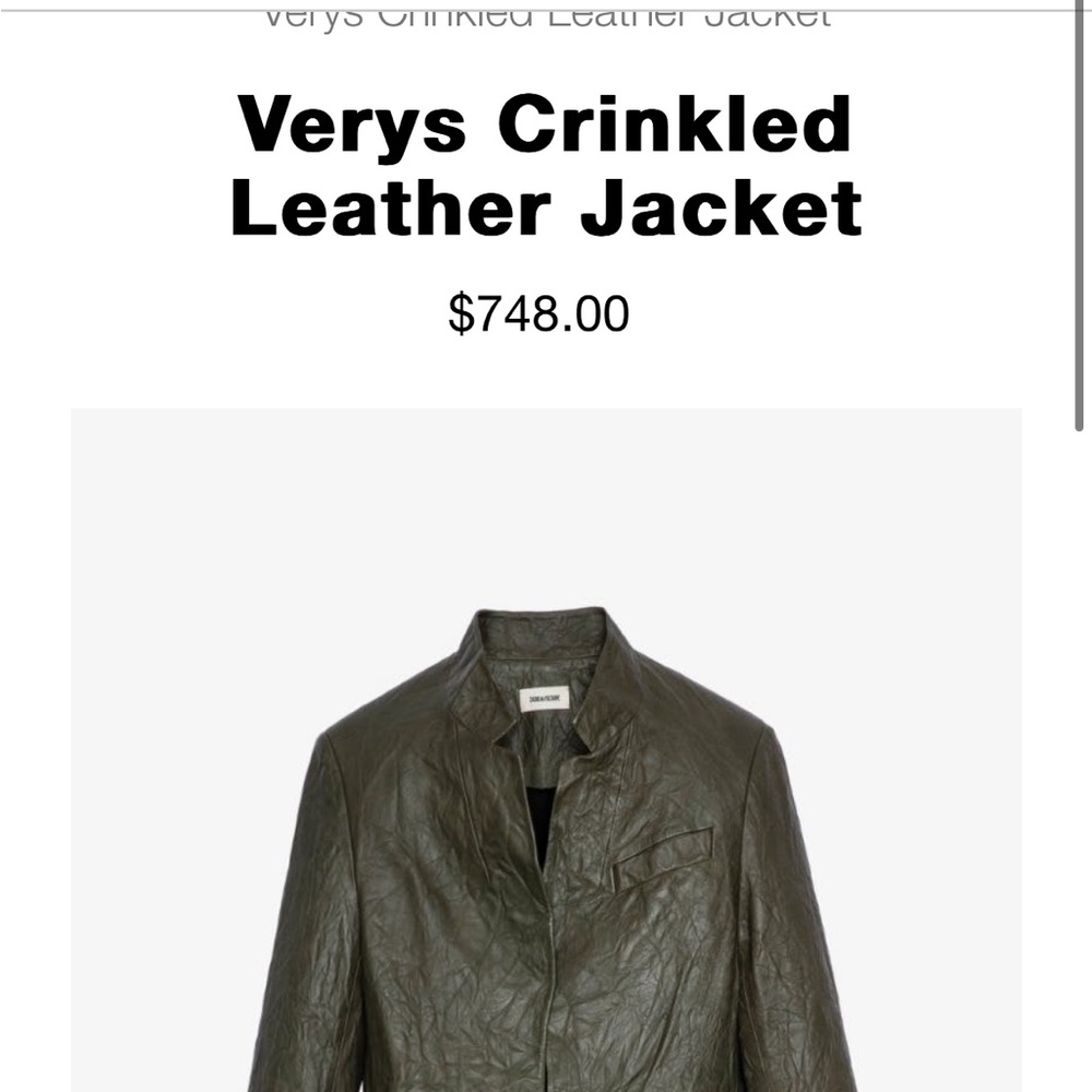 Verys Crinkled Leather Jacket ZADIG AND VOLTAIRE